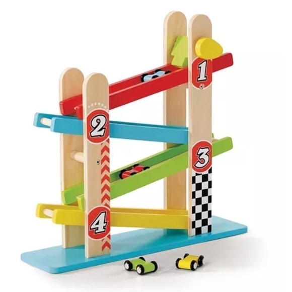 Toys "R" US Ramp Racer with cars & durable colorful wood toy set - Picture 1 of 12